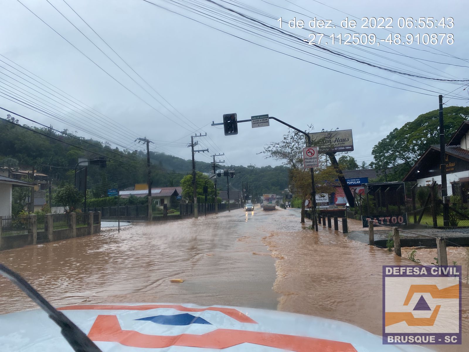 Confira os bairros com pontos de alagamento em Brusque