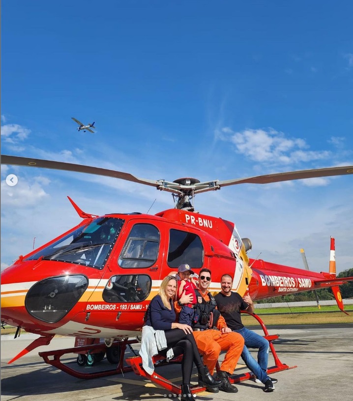 Menino que luta contra o câncer e sonha em ser bombeiro conhece equipe do Arcanjo