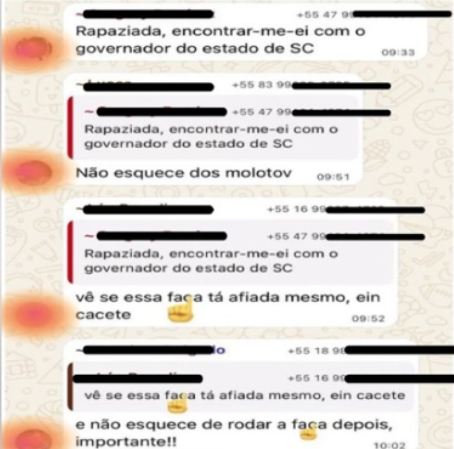 Ameaça de ataque ao governador de SC: Suspeitos são alvos de operação nesta segunda (15)