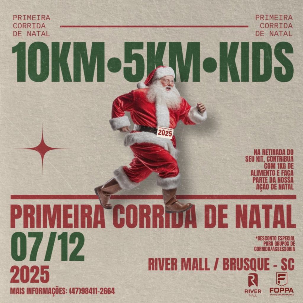 Inscrições abertas: Brusque recebe sua 1ª Corrida de Natal com foco em solidariedade e bem-estar