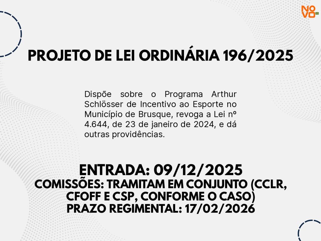 Entre a pressa e a cautela: regime de urgência pauta debate na Câmara de Brusque