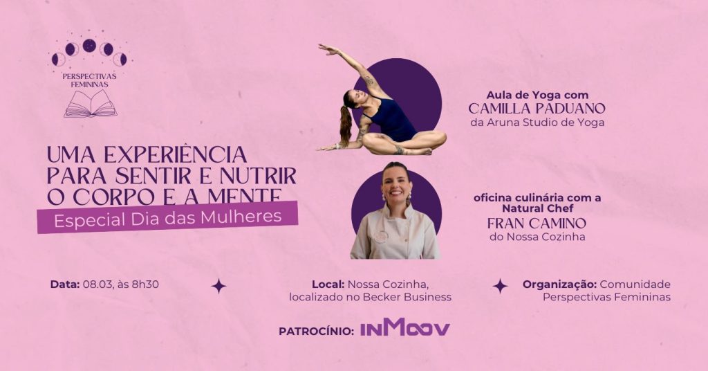 Evento de Dia das Mulheres reúne yoga, culinária funcional e reflexão; Vagas são limitadas
