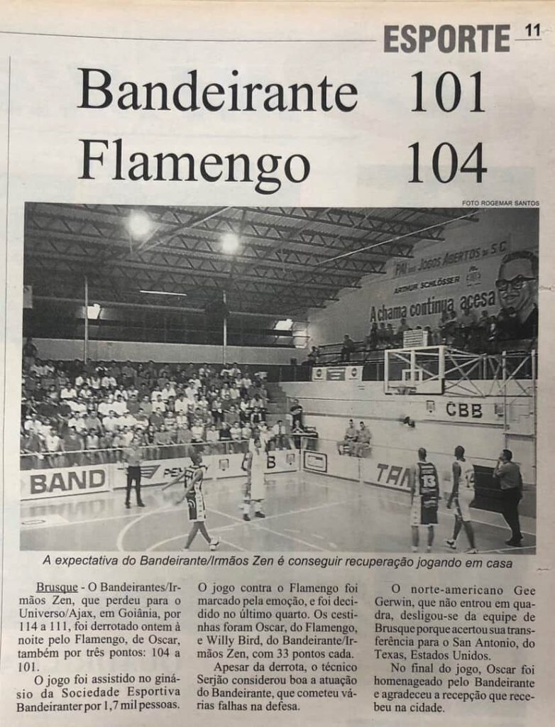 Brusque viu de perto uma lenda: o jogo de Oscar que virou memória eterna