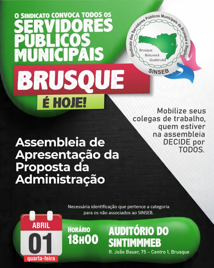 Proposta apresentada pela prefeitura de Brusque é “preocupante”, diz Sindicato